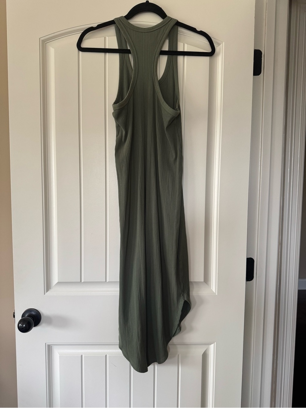 Aerie Ribbed Tank Midi Dress in Olive Green - Picture 5 of 5